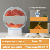 USB 3D Colorful Moving Sand Painting Hourglass Sandscape Led Table Lamp In Motion Display Quicksand Night Lights For Home Decor